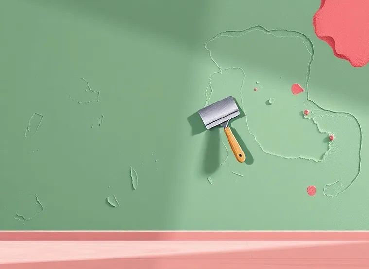 Application d'un enduit décoratif à la lisseuse sur un mur